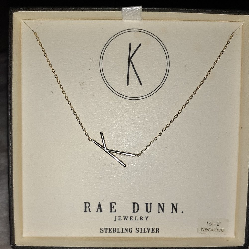 Rae Dunn "K" Initial Neckless